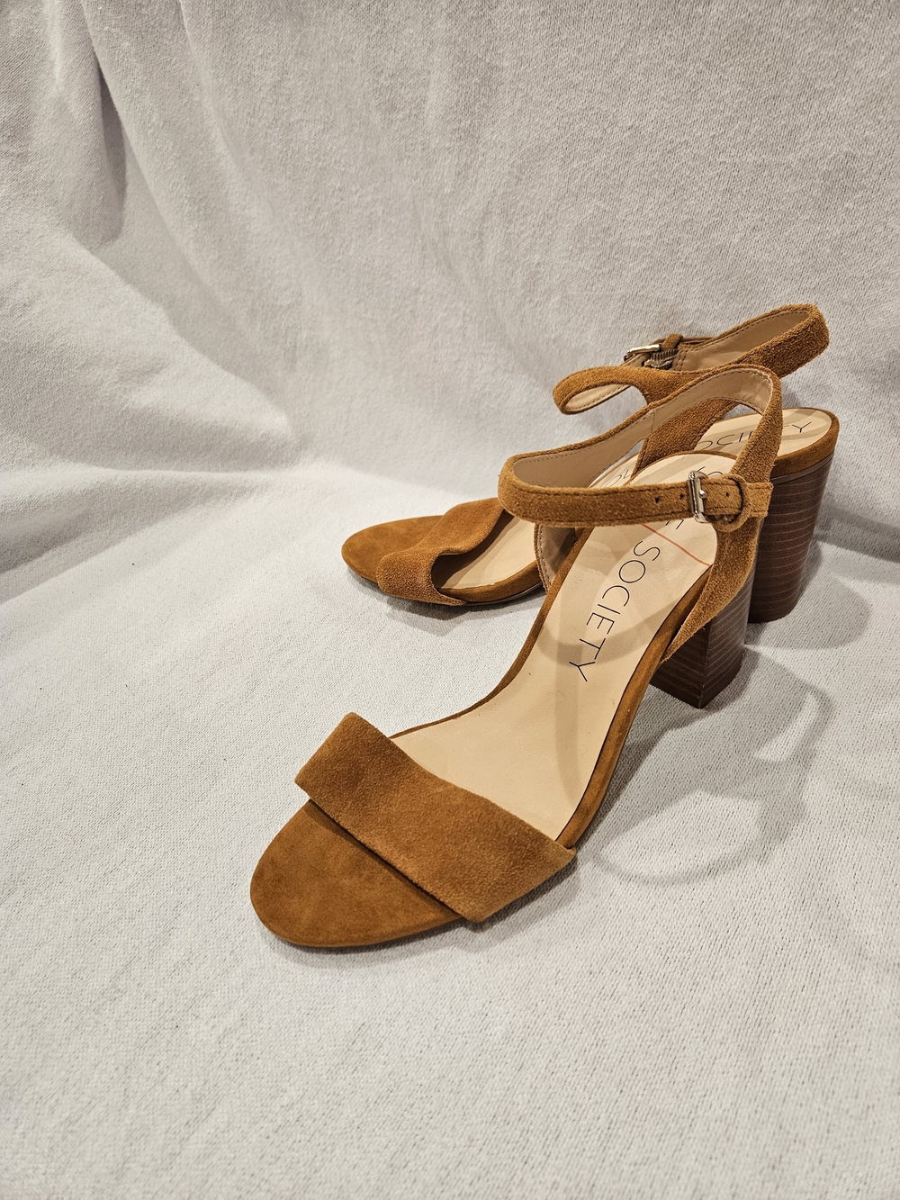 Sole Society Women’s Chestnut Tan Suede Ankle Strap Sandals 8 - Picture 2 of 7